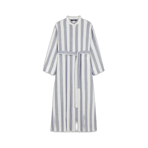 Striped Belted Long-Sleeved Dress