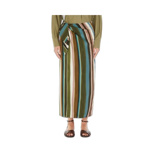 Patterned Crepe De Chine Pareo Skirt