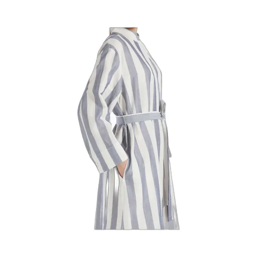 Striped Belted Long-Sleeved Dress