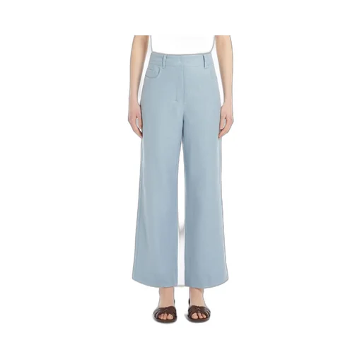Wide-Fit Linen And Cotton Basketweave Trousers