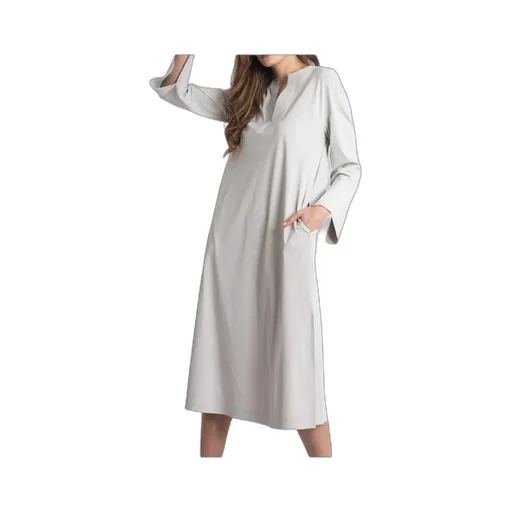V-Neck Long-Sleeved Dress