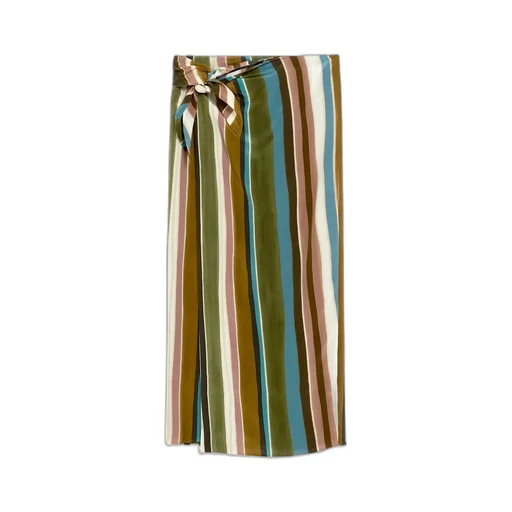 Patterned Crepe De Chine Pareo Skirt