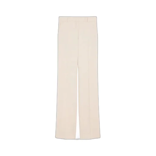 Straight-Fit Wool Satin Trousers