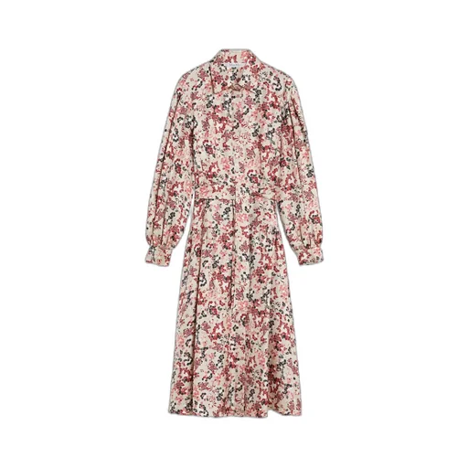 Printed Silk Flared Dress