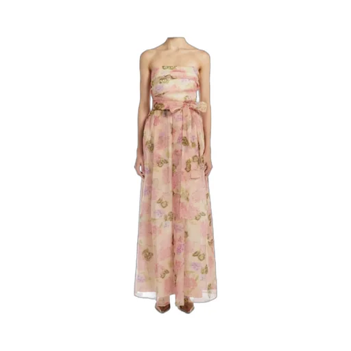 Patterned Organza Bustier Dress
