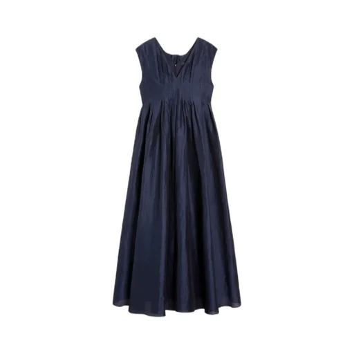 Pleated Cotton And Ramie Dress