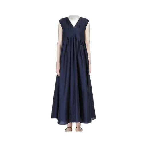 Pleated Cotton And Ramie Dress