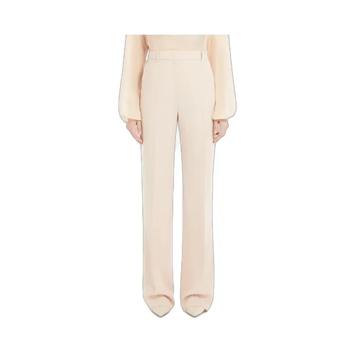 Straight-Fit Wool Satin Trousers