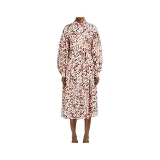 Printed Silk Flared Dress