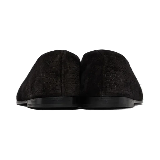 Crocodile-Effect Ballet Flats
