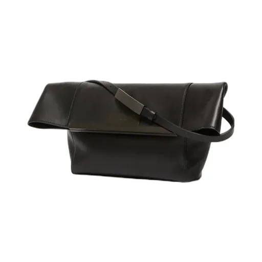 Logo Engraved Foldover Top Clutch Bag