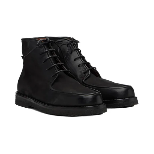 Lace-Up Leather Desert Boots