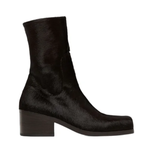 Square-Toe Zipped Ankle Boots