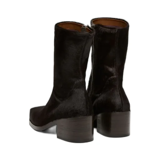 Square-Toe Zipped Ankle Boots