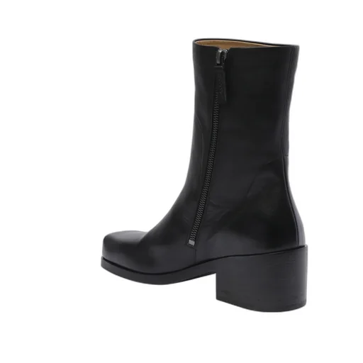 Block-Heeled Zipped Boots