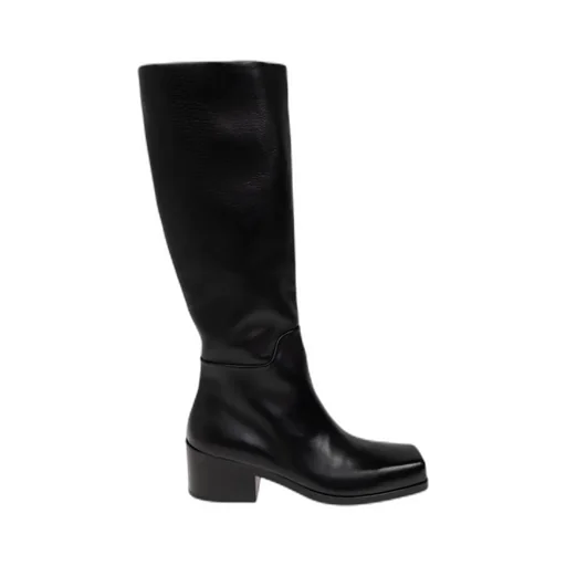 Square Toe Zipped High Boots
