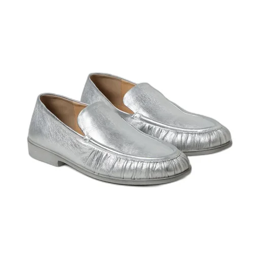 Ruched-Detailed Almond Toe Loafers