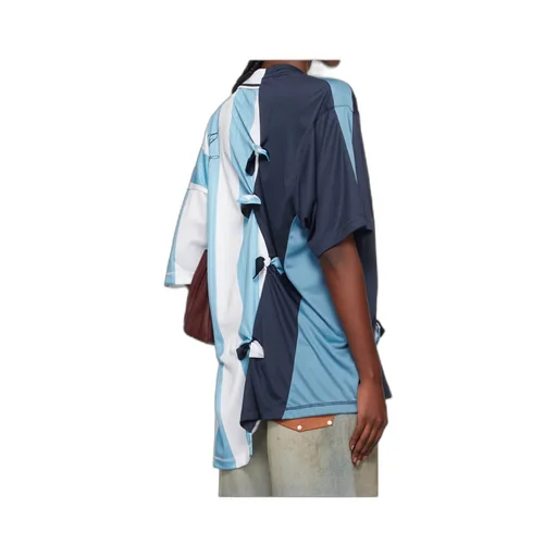 Panelled Striped Jersey T-Shirt