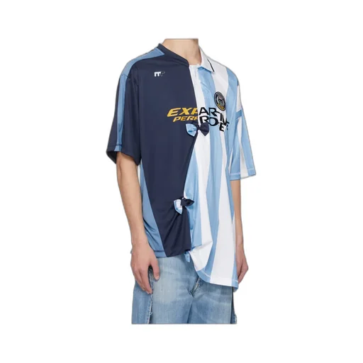 Panelled Striped Jersey T-Shirt