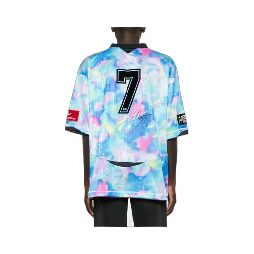 Watercolour-Printed V-Neck T-Shirt