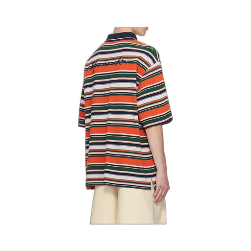 Oversized Striped Polo Shirt