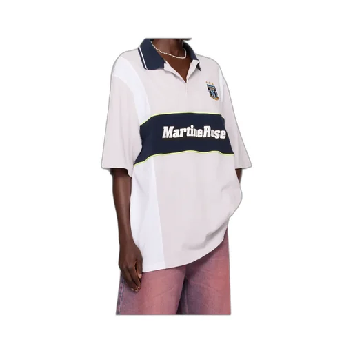 Oversized Paneled Polo Shirt