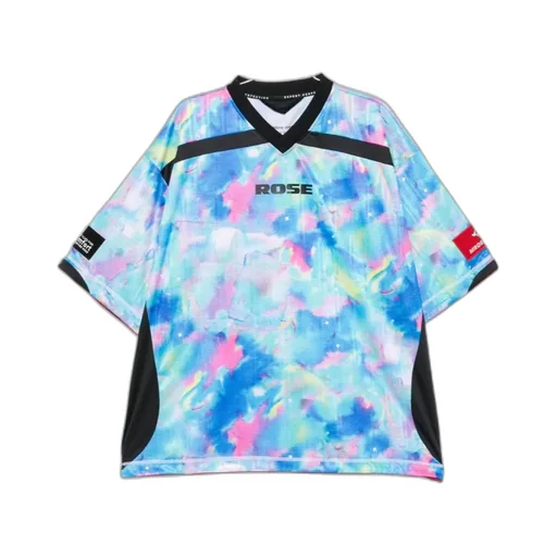 Watercolour-Printed V-Neck T-Shirt