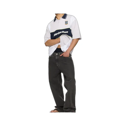 Oversized Paneled Polo Shirt