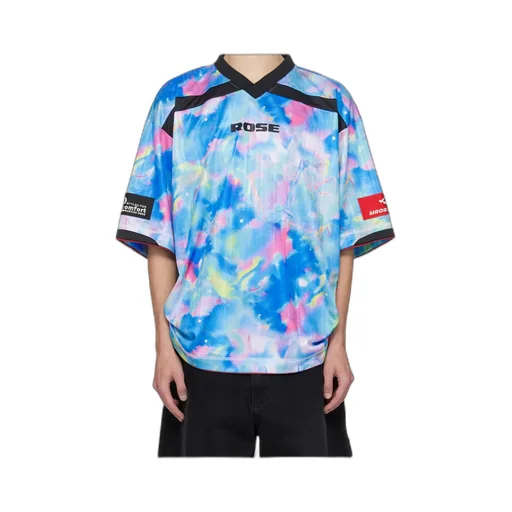 Watercolour-Print V-Neck T-Shirt
