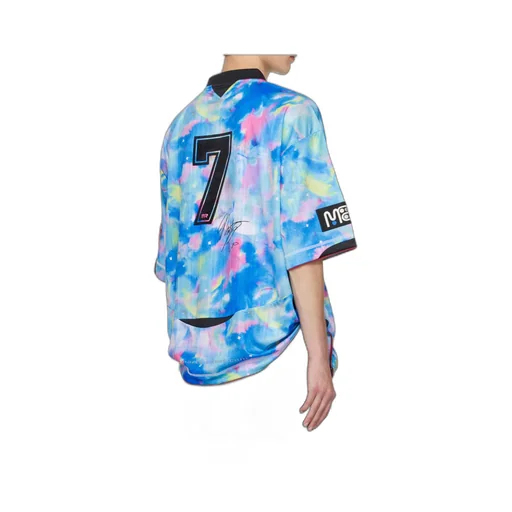 Watercolour-Print V-Neck T-Shirt
