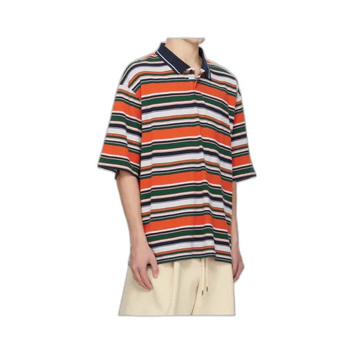 Oversized Striped Polo Shirt
