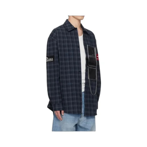 Chain-Detail Checked Shirt