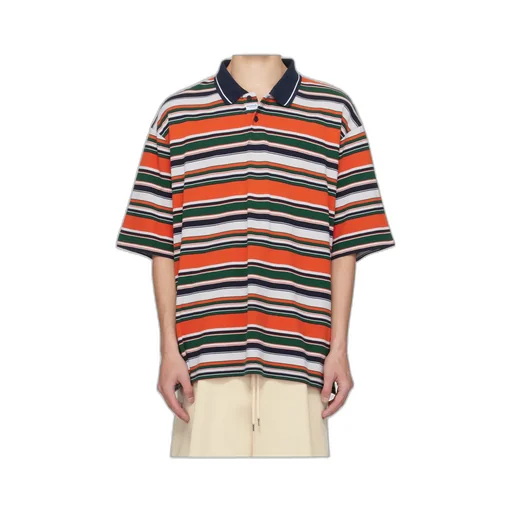 Oversized Striped Polo Shirt