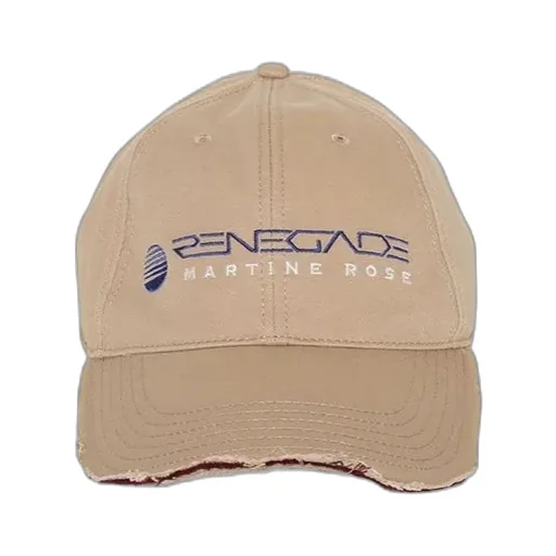 Logo Embroidered Distressed Cap