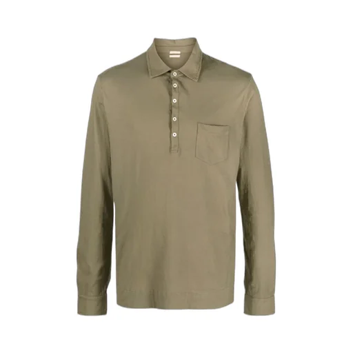 Long-Sleeve Cotton Polo Shirt