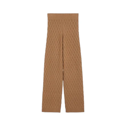 Long Camel-Yarn Trousers