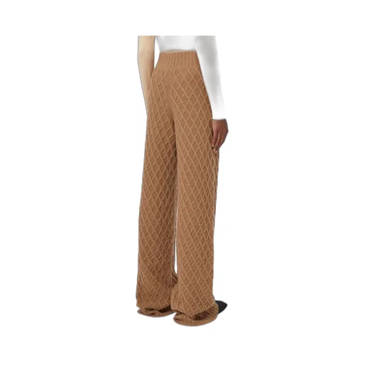 Long Camel-Yarn Trousers