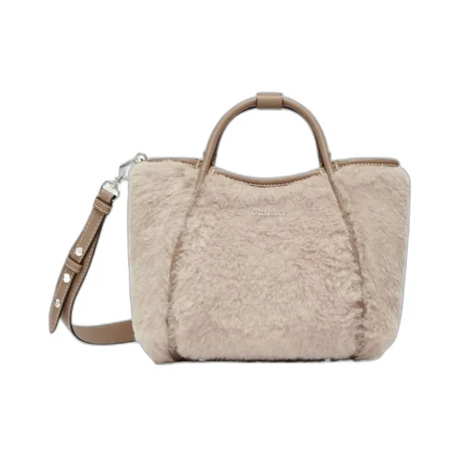 Marine Fluffy Top Handle Bag