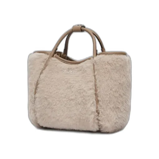 Marine Fluffy Top Handle Bag