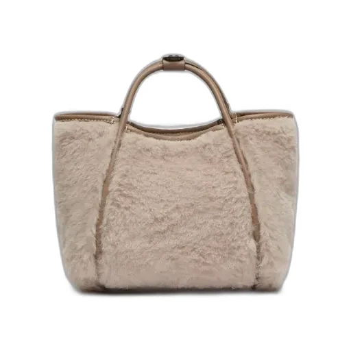 Marine Fluffy Top Handle Bag