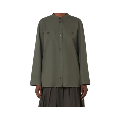 Cotton Mandarin-Neck Shirt