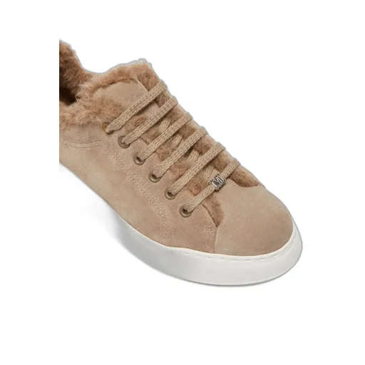 Sneakers In Suede, And Alpaca And Cashmere Teddy Fabric