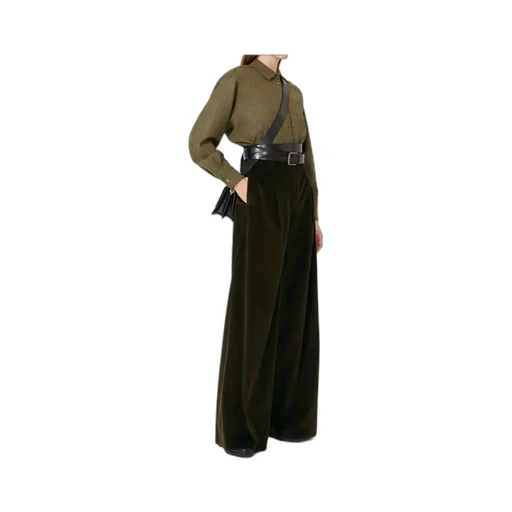 Bosso1234 High-Waist Wide-Leg Pants