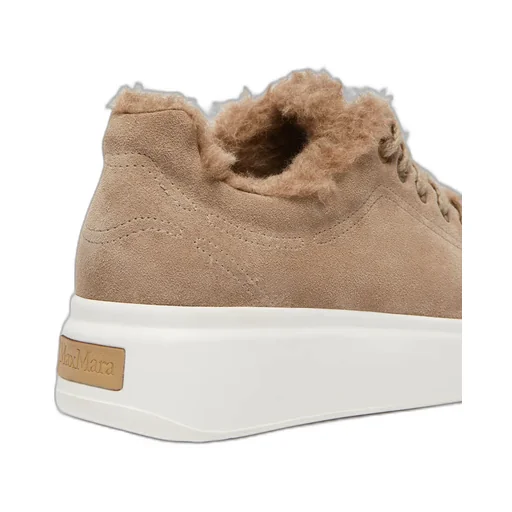 Sneakers In Suede, And Alpaca And Cashmere Teddy Fabric