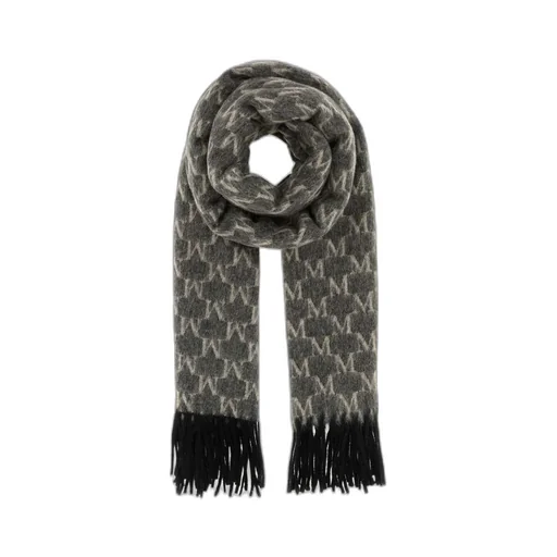 Logo Embroidered Fringed Edge Scarf