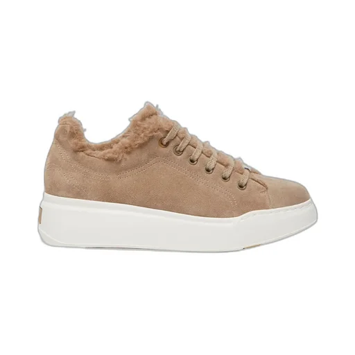 Sneakers In Suede, And Alpaca And Cashmere Teddy Fabric