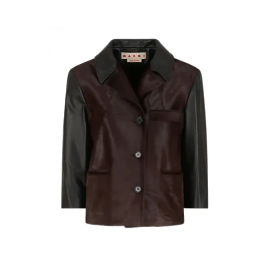 Black Leather And Pony Hair Jacket
