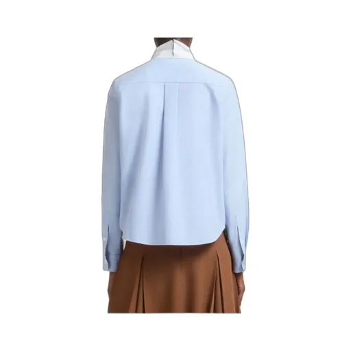 Contrast Collar Long Sleeved Shirt