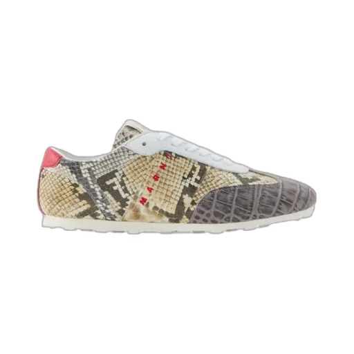 Embossed Lace-Up Sneakers