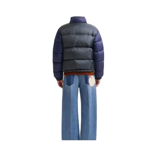 Dark Blue Ripstop Nylon Down Jacket